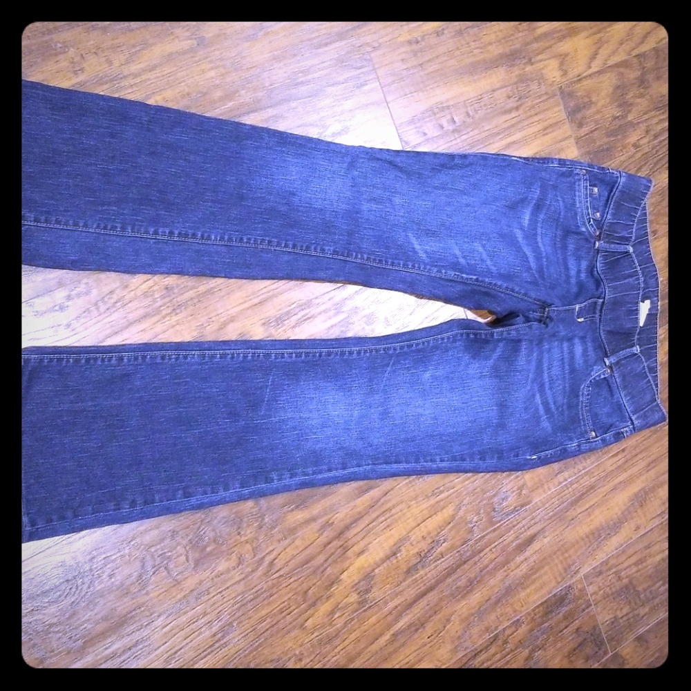 Stretch waist blue jeans